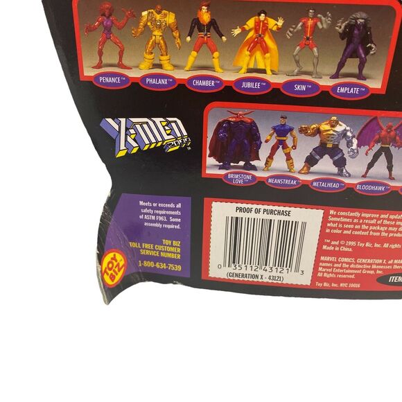 Vintage 1995 Toy Biz Marvel X-Men Generation X EMPLATE Action Figure New - Picture 7 of 7